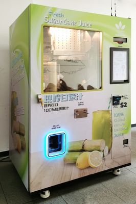 ตู้จำหน่ายผลไม้หยอดเหรียญ Bill Coin Operated Fresh Sugar Cane Machine