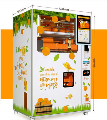 เครื่องจำหน่ายน้ำส้มคั้นสด 1500W อากาศเย็นอัตโนมัติสำหรับซูเปอร์มาร์เก็ต