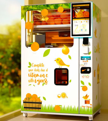 เครื่องจำหน่ายน้ำส้มคั้นสด 1500W อากาศเย็นอัตโนมัติสำหรับซูเปอร์มาร์เก็ต