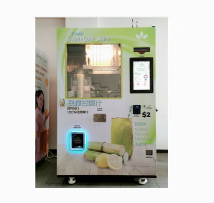 220V / 50Hz เครื่องคั้นน้ำอ้อยหยอดเหรียญสำหรับซูเปอร์มาร์เก็ตร้านอาหาร