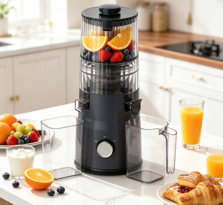 เครื่องสกัดน้ำผลไม้แบบบีบเย็น Fresh Smart HJ103 ขนาดกะทัดรัด – ตัวเลือกอัจฉริยะสำหรับห้องครัวสมัยใหม่ พร้อมช่องใส่ผลไม้กว้าง 135 มม., ระบบสกัดเย็น 200W และระบบทำความสะอาดตัวเอง