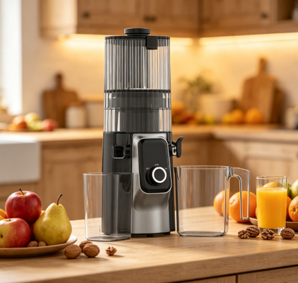เครื่องคั้นน้ำผลไม้แบบบดช้า Fresh Smart HJ102C – เครื่องคั้นน้ำผลไม้ที่ช่วยให้คุณมีสุขภาพดี ด้วย 3 ระดับความเร็ว, ช่องใส่ผลไม้กว้าง 135 มม., ระบบสกัดเย็น 200W และระบบทำความสะอาดตัวเอง