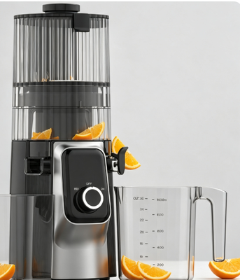 เครื่องสกัดน้ำผลไม้แบบบดช้า Fresh Smart HJ102C – เครื่องสกัดน้ำผลไม้ที่สกัดได้ทุกหยดด้วย 3 ระดับความเร็ว, ช่องใส่ผลไม้กว้าง 135 มม., ระบบสกัดเย็น 200W และระบบทำความสะอาดตัวเอง