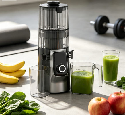 เครื่องสกัดน้ำผลไม้แบบบดช้า Fresh Smart HJ102C – เครื่องสกัดน้ำผลไม้ที่สร้างแรงบันดาลใจสู่วันพรุ่งนี้ที่ดีต่อสุขภาพกว่า ด้วย 3 ระดับความเร็วที่ปรับได้ ช่องใส่กว้าง 135 มม. ระบบสกัดเย็น 200W และระบบทำความสะอาดตัวเอง