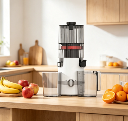 เครื่องสกัดน้ำผลไม้แบบบดช้า Fresh Smart HJ102B – น้ำผลไม้สด เริ่มต้นใหม่ สุขภาพดีทั้งครอบครัว ด้วยช่องใส่ผลไม้ 135 มม., ระบบสกัดเย็น 200W, ระบบทำความสะอาดตัวเอง และระบบล็อคเพื่อความปลอดภัย