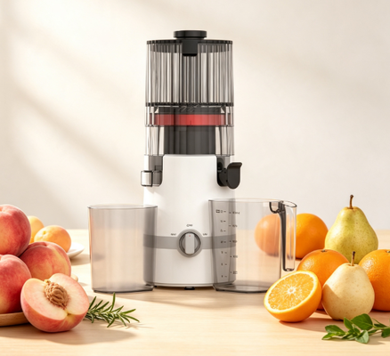 เครื่องสกัดน้ำผลไม้แบบบดช้า Fresh Smart HJ102B – อุปกรณ์จำเป็นประจำวันสำหรับน้ำผลไม้สดเพื่อสุขภาพ พร้อมช่องใส่ผลไม้ขนาด 135 มม., ระบบสกัดเย็น 200W, ระบบทำความสะอาดตัวเอง และระบบล็อคเพื่อความปลอดภัย
