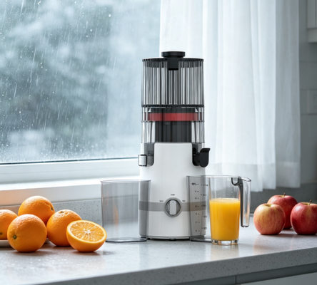 เครื่องสกัดน้ำผลไม้แบบบดช้า Fresh Smart HJ102B – เริ่มต้นวันใหม่ด้วยสุขภาพที่ดี ด้วยช่องใส่ผลไม้ขนาด 135 มม., ระบบสกัดเย็น 200W, ระบบทำความสะอาดตัวเอง และระบบล็อคเพื่อความปลอดภัยสำหรับครอบครัว