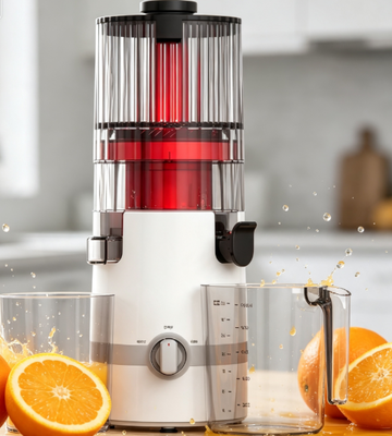 Fresh Smart HJ102B Slow Masticating Juicer ช่องทางที่ง่ายและปลอดภัยในการสกัดน้ําสุกสด ด้วยช่อง 135 มิลลิเมตร, เครื่องกดเย็น 200W, ทําความสะอาดด้วยตัวเอง และล็อคสมาร์ทสําหรับทุกวัย