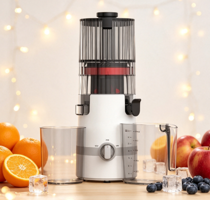 เครื่องสกัดน้ำผลไม้แบบบดอัดช้า Fresh Smart HJ102B – Smart Sensor Edition พร้อมระบบล็อคเพื่อความปลอดภัย ช่องใส่กว้าง 135 มม. มอเตอร์สกัดเย็น 200W และระบบทำความสะอาดตัวเองเพื่อการสกัดน้ำผลไม้ประจำวันอย่างมั่นใจ