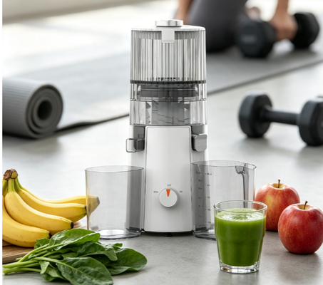 เครื่องสกัดน้ำผลไม้แบบบดช้า Fresh Smart HJ102A – เครื่องสกัดแบบสกัดเย็นกำลังไฟ 200W ให้ผลผลิตสูง พร้อมช่องใส่กว้าง 135 มม., ฟังก์ชันทำความสะอาดตัวเอง และวัสดุ BPA-Free