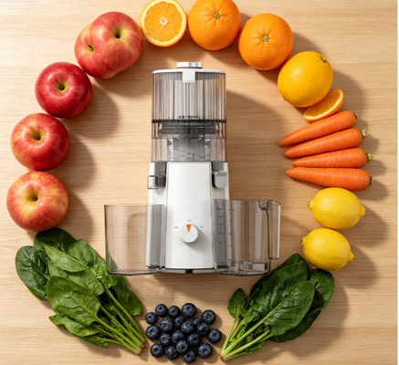 เครื่องสกัดน้ำผลไม้แบบบดช้า Fresh Smart HJ102A สำหรับผู้เริ่มต้น – ช่องใส่กว้าง 135 มม., ประกอบง่าย 3 ขั้นตอน, ฟังก์ชันทำความสะอาดตัวเอง, เครื่องสกัดน้ำผลไม้เครื่องแรกที่สมบูรณ์แบบสำหรับผู้เริ่มต้นที่ใส่ใจสุขภาพ